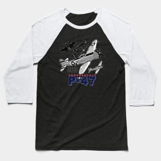 P-47 Thunderbolt USAF Vintage Aircraft Baseball T-Shirt